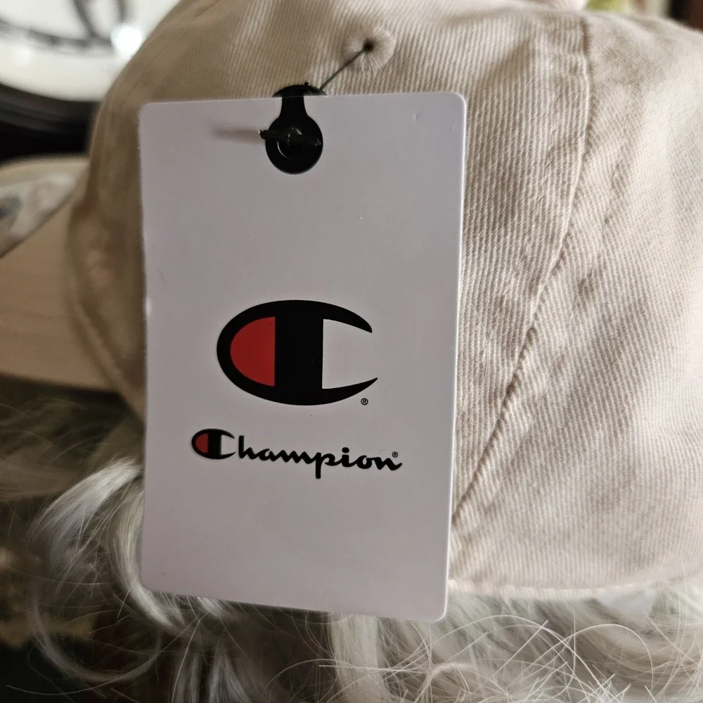 Champion Baseball Cap Womens OSFA Baby Pink Script Logo Adjustable Hat New
